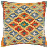 handmade Traditional Pillow Gold Rust Hand-Woven SQUARE 100% WOOL Hand woven turkish pillow2 x 2