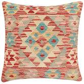 handmade Traditional Pillow Red Beige Hand-Woven SQUARE 100% WOOL Hand woven turkish pillow2 x 2
