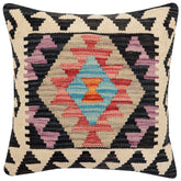 handmade Traditional Pillow Red Black Hand-Woven SQUARE 100% WOOL Hand woven turkish pillow2 x 2