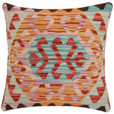 handmade Traditional Pillow Red Blue Hand-Woven SQUARE 100% WOOL Hand woven turkish pillow2 x 2