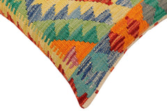handmade Traditional Pillow Rust Blue Hand-Woven SQUARE 100% WOOL Hand woven turkish pillow 2 x 2