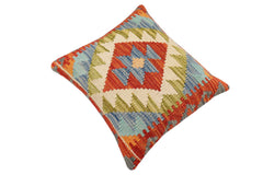 handmade Traditional Pillow Rust Blue Hand-made SQUARE 100% WOOL Hand woven turkish pillow 3 x 5