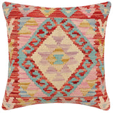 handmade Traditional Pillow Red Blue Hand-made SQUARE 100% WOOL Hand woven turkish pillow2 x 2