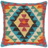 handmade Traditional Pillow Red Blue Hand-made SQUARE 100% WOOL Hand woven turkish pillow2 x 2