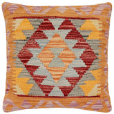 handmade Traditional Pillow Red Blue Hand-Woven SQUARE 100% WOOL Hand woven turkish pillow2 x 2