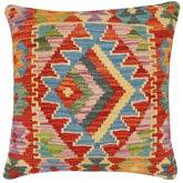 handmade Traditional Pillow Rust Blue Hand-Woven SQUARE 100% WOOL Hand woven turkish pillow2 x 2
