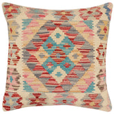 handmade Traditional Pillow Red Blue Hand-Woven SQUARE 100% WOOL Hand woven turkish pillow2 x 2