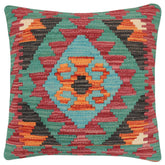 handmade Traditional Pillow Rust Red Hand-Woven SQUARE 100% WOOL Hand woven turkish pillow2 x 2