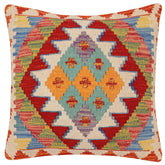 handmade Traditional Pillow Rust Beige Hand-Woven SQUARE 100% WOOL Hand woven turkish pillow2 x 2