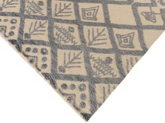 handmade Modern Moroccan Hi Ivory Blue Hand Knotted RECTANGLE 100% WOOL area rug 8x11