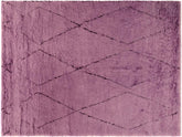 handmade Modern Moroccan Purple Black Hand Knotted RECTANGLE 100% WOOL area rug 8x11