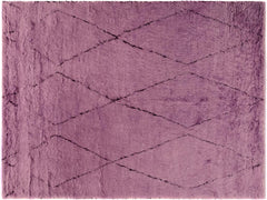 handmade Modern Moroccan Purple Black Hand Knotted RECTANGLE 100% WOOL area rug 8x11