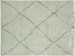 handmade Modern Moroccan Lt. Blue Black Hand Knotted RECTANGLE 100% WOOL area rug 6x9