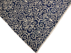 handmade Modern Cryena Blue Ivory Hand Knotted RECTANGLE 100% WOOL area rug 4x6