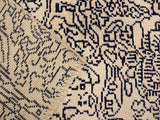 handmade Modern Firesse Ivory Blue Hand Knotted RECTANGLE WOOL&SILK area rug 4x6