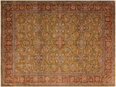handmade Traditional Gold Rust Hand Knotted RECTANGLE 100% WOOL area rug 8x10