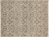 handmade Modern Cryena Ivory Gray Hand Knotted RECTANGLE WOOL&SILK area rug 5x7