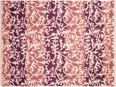 handmade Modern Niamh Purple Lt.red Hand Knotted RECTANGLE WOOL&SILK area rug 5x7