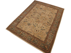 handmade Traditional Lt. Tan Lt. Green Hand Knotted RECTANGLE 100% WOOL area rug 8x10