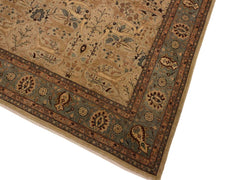 handmade Traditional Lt. Tan Lt. Green Hand Knotted RECTANGLE 100% WOOL area rug 8x10