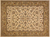 handmade Traditional Ivory Lt. Green Hand Knotted RECTANGLE 100% WOOL area rug 8x10