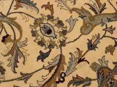 handmade Traditional Ivory Lt. Green Hand Knotted RECTANGLE 100% WOOL area rug 8x10