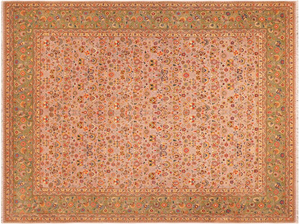 handmade Traditional Grey Green Hand Knotted RECTANGLE 100% WOOL area rug 8x10