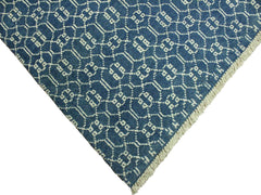 handmade Modern Elara Lt. Blue Ivory Hand Knotted RECTANGLE WOOL&SILK area rug 4x6