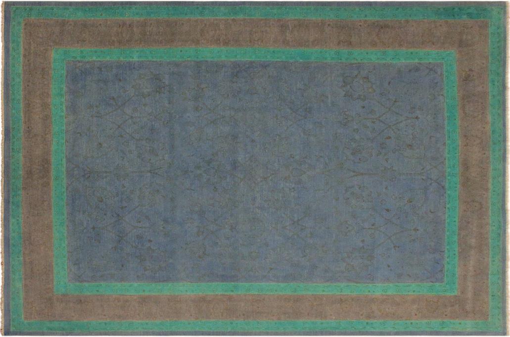 A10468, 710"x 9 9",Over Dyed ,8x10,Blue,GRAY,Hand-knotted ,Pakistan ,100% Wool ,Rectangle ,652671192005