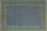 Overdyed Jeffery Blue/Gray Hand-Knotted Rug  7'10 x 9'9