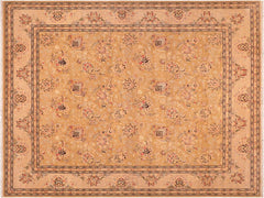 handmade Traditional Gold Gray Hand Knotted RECTANGLE 100% WOOL area rug 8x10