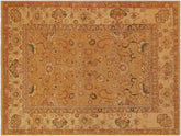 handmade Transitional Antique Gold Tan Hand Knotted RECTANGLE 100% WOOL area rug 9x12
