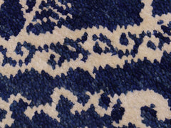 handmade Modern Kafkaz Blue Ivory Hand Knotted RUNNER WOOL&SILK area rug 2x6