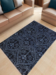 handmade Modern Nabila Blue Lt. Green Hand Knotted RECTANGLE WOOL&SILK area rug 4x6