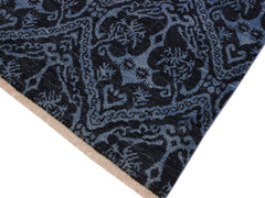 handmade Modern Nabila Blue Lt. Green Hand Knotted RECTANGLE WOOL&SILK area rug 4x6