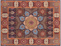 handmade Geometric Mamluk Blue Beige Hand Knotted RECTANGLE 100% WOOL area rug 9x12