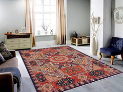 handmade Geometric Mamluk Blue Rust Hand Knotted RECTANGLE 100% WOOL area rug 9x12