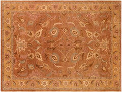 handmade Traditional Antique Brown Gold Hand Knotted RECTANGLE 100% WOOL area rug 10x14