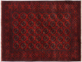 handmade Tribal Biljik Khal Mohammadi Drk. Red Black Hand Knotted RECTANGLE 100% WOOL area rug 4x6