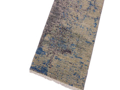 handmade Modern Kafkaz Green Blue Hand Knotted RUNNER 100% WOOL area rug 2x6