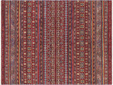 handmade Geometric Khorgeen Red Gold Hand Knotted RECTANGLE 100% WOOL area rug 5x6