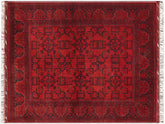 handmade Tribal Biljik Khal Mohammadi Drk. Red Drk. Blue Hand Knotted RECTANGLE 100% WOOL area rug 5x6