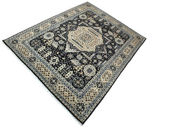 handmade Geometric Mamluk Black Beige Hand Knotted RECTANGLE 100% WOOL area rug 9x12