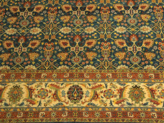 handmade Traditional Lt. Blue Ivory Hand Knotted RECTANGLE 100% WOOL area rug 10x14