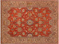handmade Traditional Design Rust Lt. Brown Hand Knotted RECTANGLE 100% WOOL area rug 10x14
