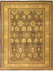 handmade Traditional Veg Dye Brown Tan Hand Knotted RECTANGLE 100% WOOL area rug 10x14