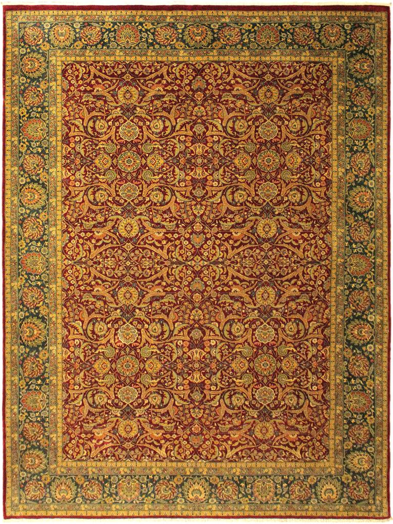 handmade Traditional Design Red Teal Hand Knotted RECTANGLE 100% WOOL area rug 10x14