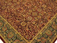 handmade Traditional Design Red Teal Hand Knotted RECTANGLE 100% WOOL area rug 10x14