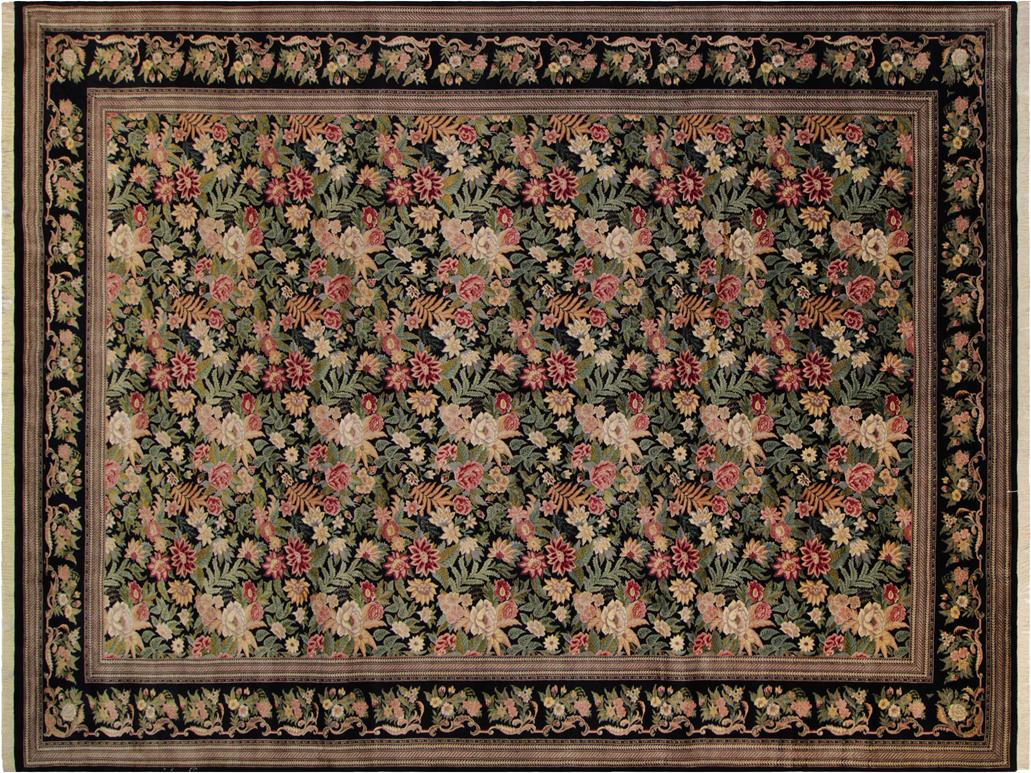 handmade Traditional David Black Red Hand Knotted RECTANGLE 100% WOOL area rug 10x14