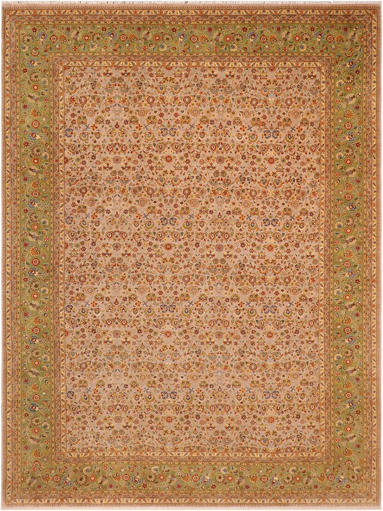 handmade Traditional Veg Dye Lt. Gray Green Hand Knotted RECTANGLE 100% WOOL area rug 10x14
